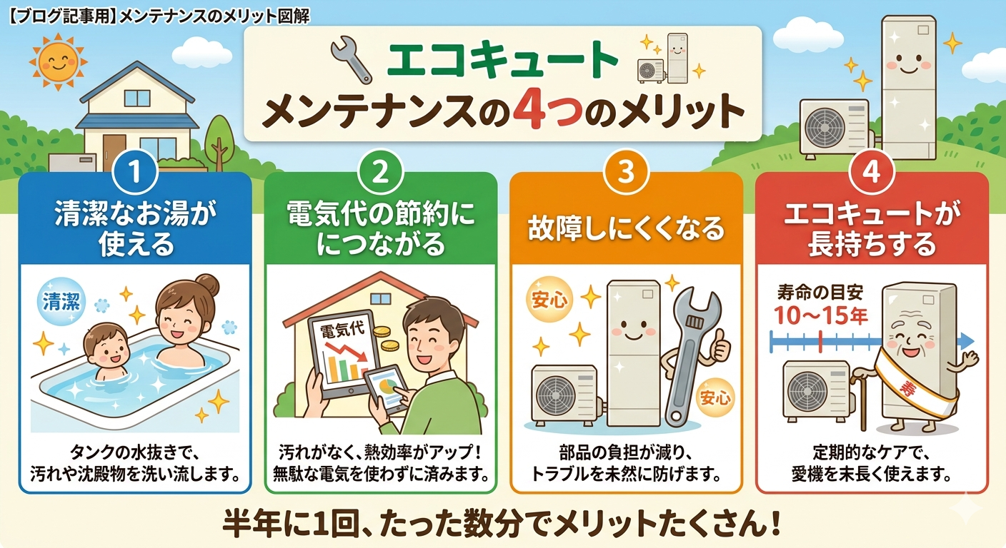 エコキュートメンテナンスメリット